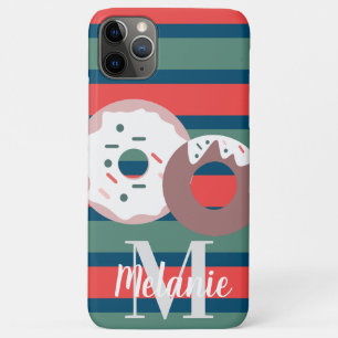 Capa Para iPhone 11 Pro Max Donuts e Listras de Natal