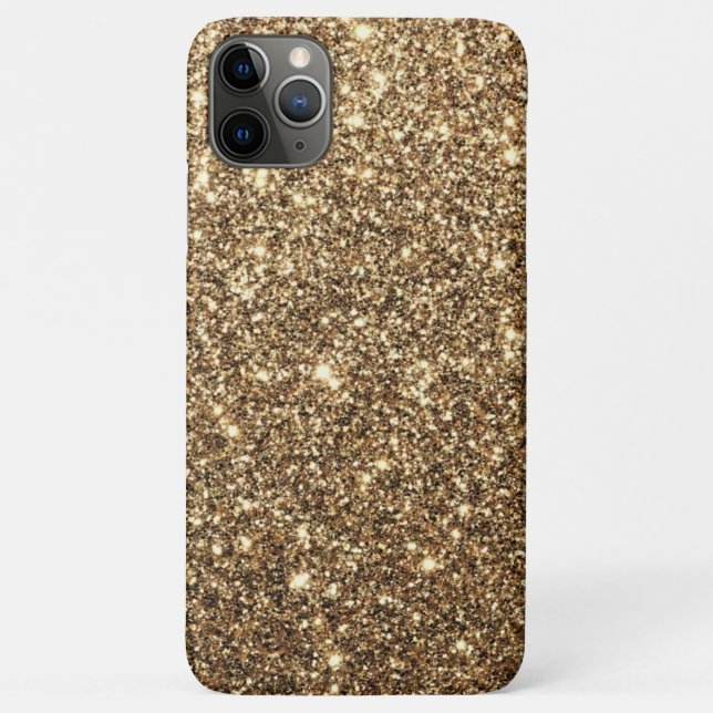 Capa Para iPhone 11 Pro Max Dourado brilho, brilhante e espumante (Verso)