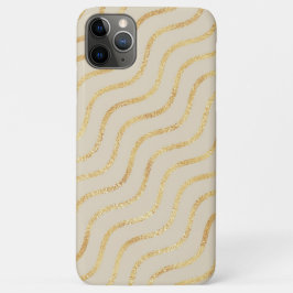 Capa Para iPhone 11 Pro Max Dourado Chevron em Taupe