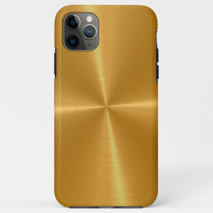 Capa Para iPhone 11 Pro Max Dourado metal de aço inoxidável brilhante