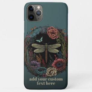 Capa Para iPhone 11 Pro Max Dragonfly Flying Wildflower Cottagecore Personaliz