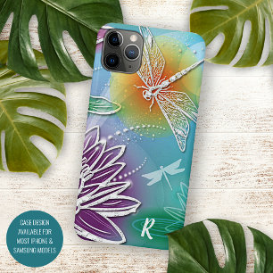Capa Para iPhone 11 Pro Max Dragonfly Moderna Colorida Primavera Moderna Color