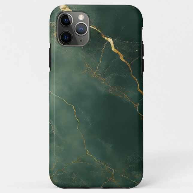 Capa Para iPhone 11 Pro Max Elegant blue marble stone iPhone / iPad case (Verso)