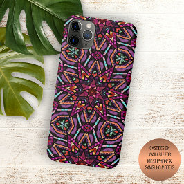 Capa Para iPhone 11 Pro Max Elegante Abstrato Bohemian Mandala Art