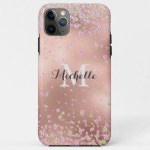 Elegante Girly Faux Rosa Gold Foil Personalizada