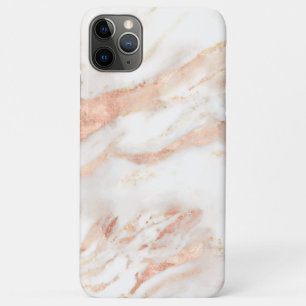 Capa Para iPhone 11 Pro Max Elegante Rosa Dourada Marble Chic Girly de Cobre