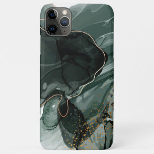 Capa Para iPhone 11 Pro Max Emerald Green e Dourado Marble, Fundo Marble