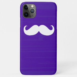 Capa Para iPhone 11 Pro Max Engraçado bigode branco em fundo escuro
