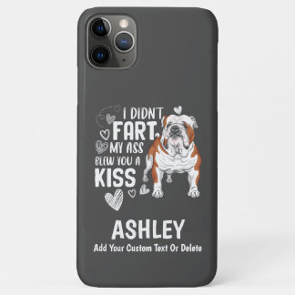 Capa Para iPhone 11 Pro Max Engraçado Inglês Buldogue Fart Biss Legal Lover