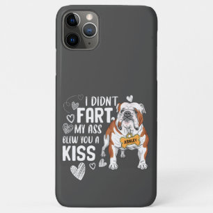 Capa Para iPhone 11 Pro Max Engraçado Inglês Buldogue Fart Biss Legal Lover