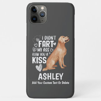 Capa Para iPhone 11 Pro Max Engraçado Ouro recuperador Fart Kiss Legal Cachorr