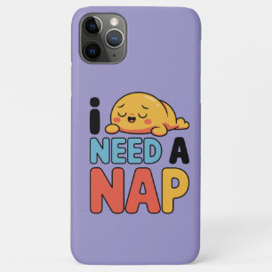 Capa Para iPhone 11 Pro Max Engraçado Precisa de uma Soneca Desenho Animado Fo