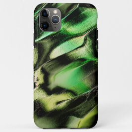 Capa Para iPhone 11 Pro Max Esculpido de metal opaco, em verde e tom de creme