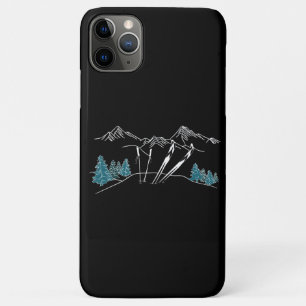 Capa Para iPhone 11 Pro Max Esportes de inverno em cena de esqui