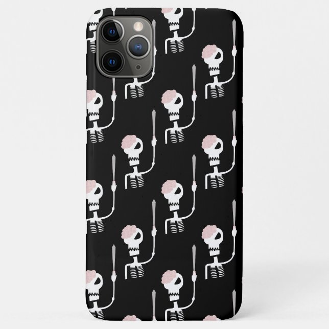Capa Para iPhone 11 Pro Max Esqueleto de Halloween com Espada (Verso)