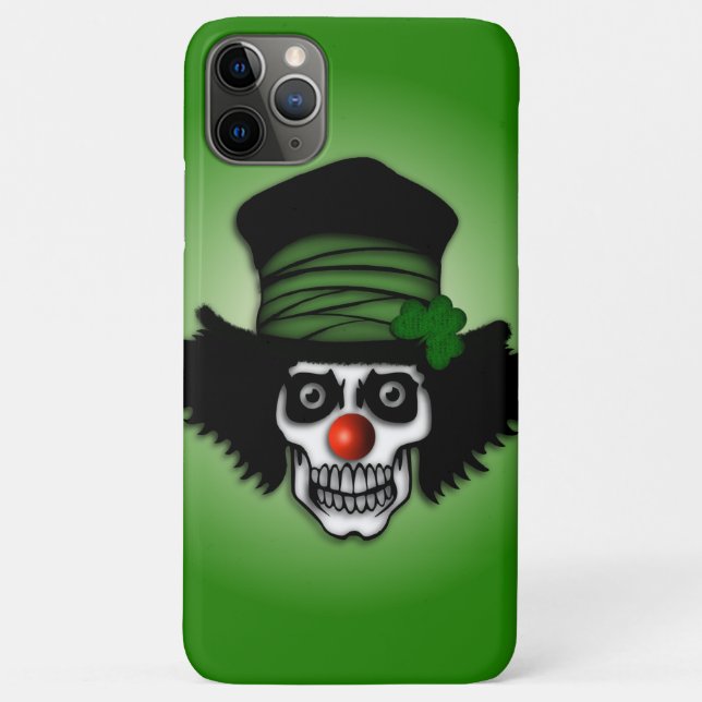 Capa Para iPhone 11 Pro Max Esqueleto Irlandês Palhaço Verde (Verso)
