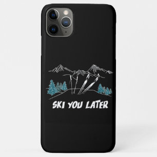 Capa Para iPhone 11 Pro Max Esquiar Mais Tarde Montanhas Esportes De Inverno