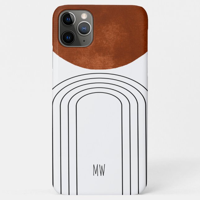 Capa Para iPhone 11 Pro Max Estilo Moderno Geométrico de Meados do Século (Verso)