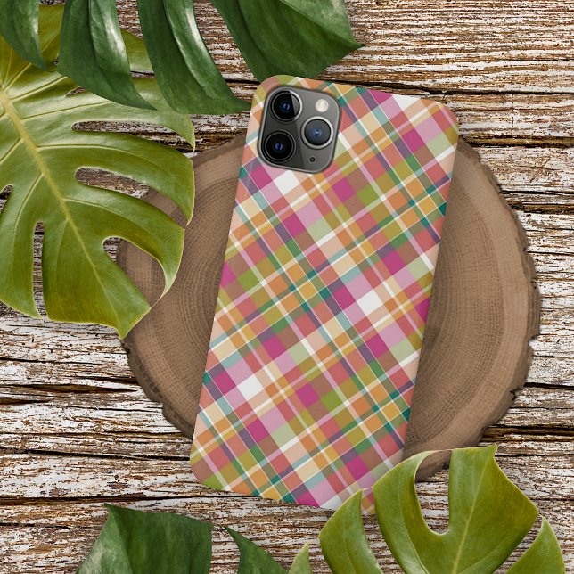Capa Para iPhone 11 Pro Max Estilo Rústico Francês Charmoso Padrão Madras (Criador carregado)