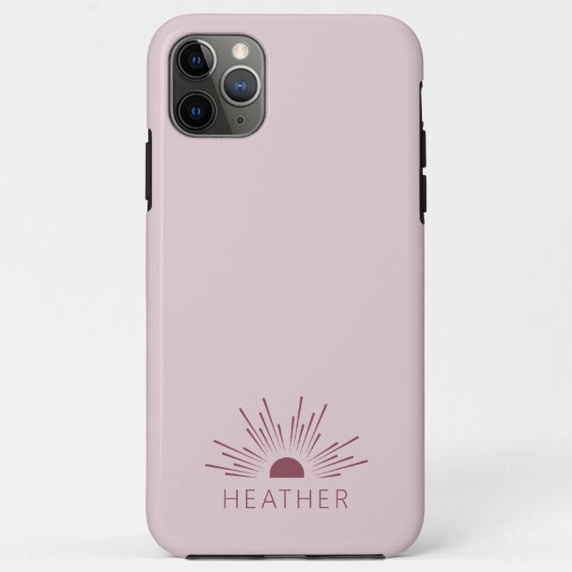 Capa Para iPhone 11 Pro Max Estojo de Telefone com Nome Minimalista Moderno (Verso)