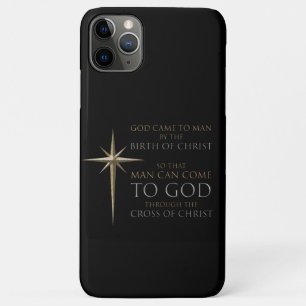 Capa Para iPhone 11 Pro Max Estrela da Fé Cristã de Natal: Nascimento e Cruz