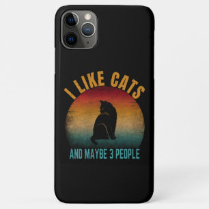 Capa Para iPhone 11 Pro Max eu gosto de gatos e talvez 3 pessoas