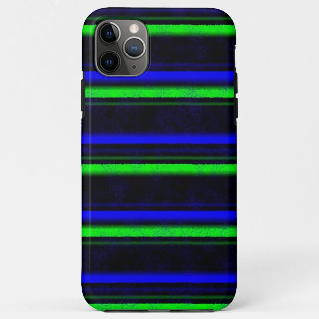 Capa Para iPhone 11 Pro Max Faixa Verde Azul Preta (Verso)