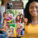 Capa Para iPhone 11 Pro Max Família 4 Colagem Fotográfica Castanho de Chocolat<br><div class="desc">Crie sua própria Capa de telefone personalizada para iphone 11 pro max e muitos outros modelos. O design apresenta uma colagem de fotos em estilo grade com 4 de suas fotos favoritas, seu nome e a palavra "família". O modelo de foto está configurado pronto para que você adicione suas fotos,...</div>