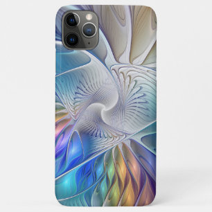 Capa Para iPhone 11 Pro Max Fantasia Floral, Flor Abstrato Fractal Colorida