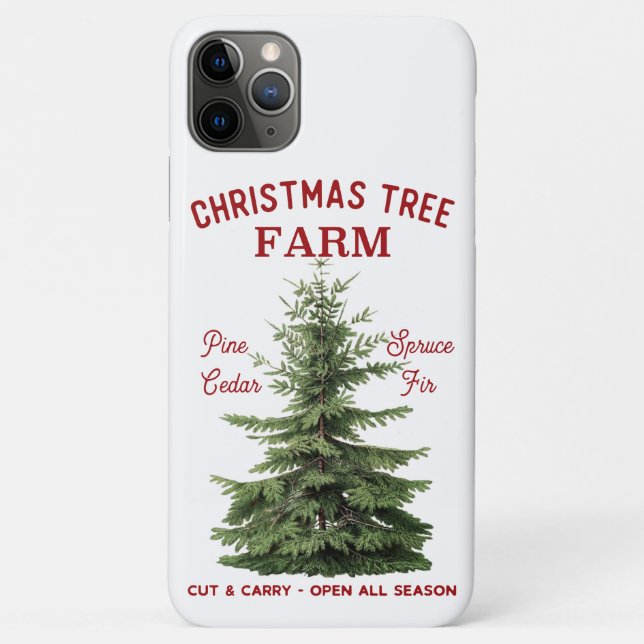 Capa Para iPhone 11 Pro Max Fazenda de Árvore de Natal da Farmhouse (Verso)