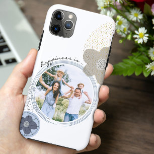 Capa Para iPhone 11 Pro Max Felicidade é .. Foto da Família   Flores Pop Art