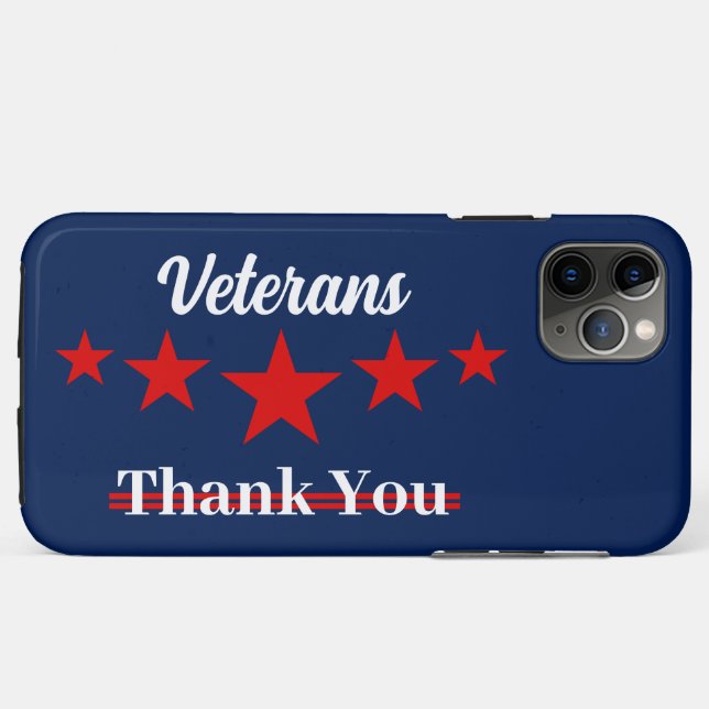 Capa Para iPhone 11 Pro Max Feliz Dia dos Veteranos (Verso (horizontal))