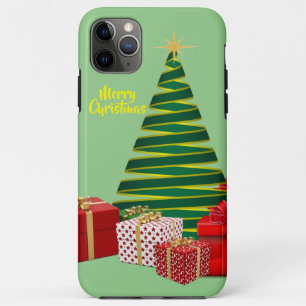 Capa Para iPhone 11 Pro Max Feliz Natal ~ Árvore com presentes
