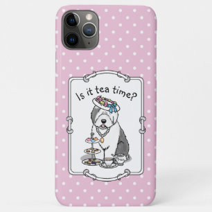 Capa Para iPhone 11 Pro Max Festa de Bela Garota do Chá Velha Cão Inglês (Cinz
