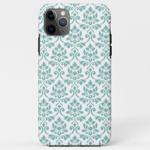 Capa Para iPhone 11 Pro Max Feuille Damask Teal Pattern