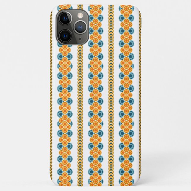 Capa Para iPhone 11 Pro Max fileiras de círculos anos 70 (Verso)