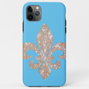 Capa Para iPhone 11 Pro Max Fleur De Lis Sparkle Glitter mardi gras