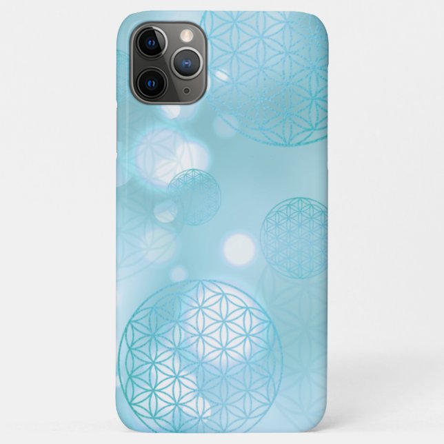 Capa Para iPhone 11 Pro Max Flor azul-vida brilho (Verso)