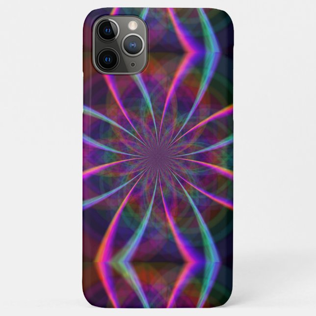 Capa Para iPhone 11 Pro Max Flor de Arco-Íris Louca Dois (Verso)