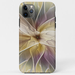 Capa Para iPhone 11 Pro Max Floral Fantasy Dourada Eggplant Abstrato Art Fract
