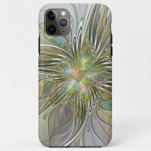 Capa Para iPhone 11 Pro Max Floral Fantasy Moderna Flor De Arte Fractal Com Do