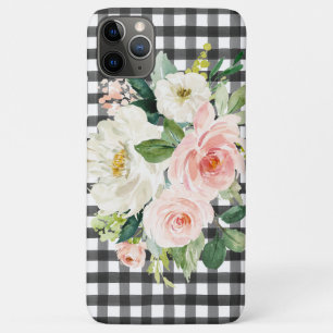 Capa Para iPhone 11 Pro Max Floral Verde Cor-de-Búfalo Preto