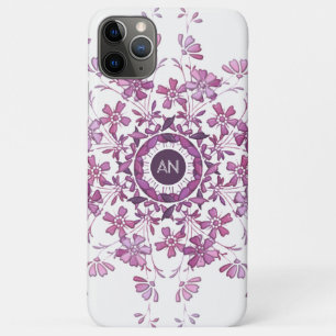 Capa Para iPhone 11 Pro Max floral vintage púrpura mandala
