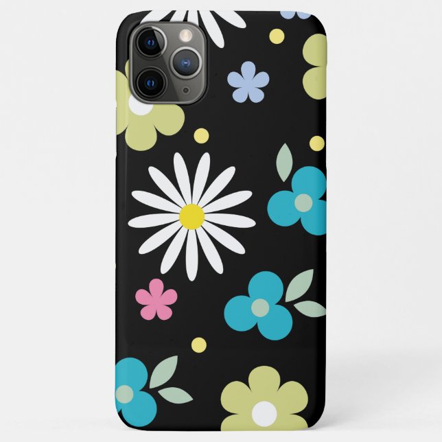 Capa Para iPhone 11 Pro Max Flores Coloridas (Verso)