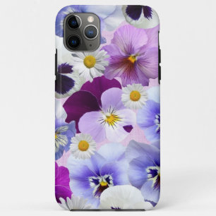 Capa Para iPhone 11 Pro Max Flores Coloridas Pansy e Daisy