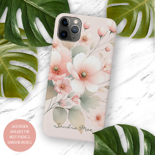 Capa Para iPhone 11 Pro Max Flores de Aquarela Delicadas Clássicas