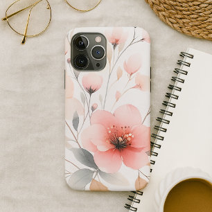 Capa Para iPhone 11 Pro Max Flores de Aquarela Delicadas Sofisticadas e Elegan