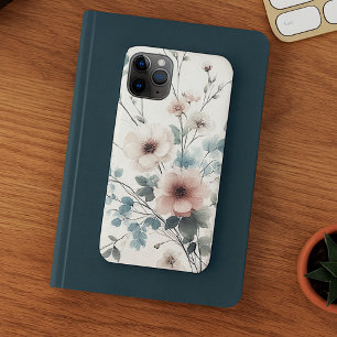 Capa Para iPhone 11 Pro Max Flores de Aquarelas Delicadas Clássicas Sofisticad