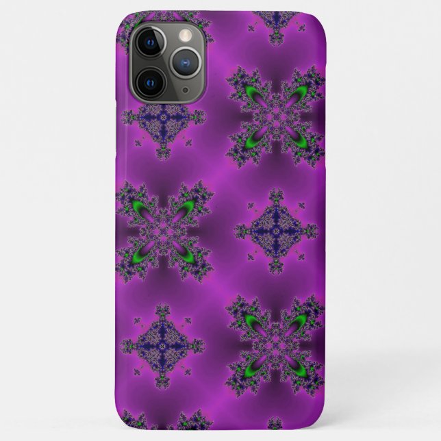 Capa Para iPhone 11 Pro Max Flores de Artdeco no Estilo Retroativo (Verso)