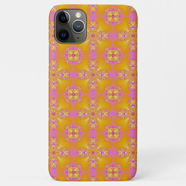 Capa Para iPhone 11 Pro Max Flores de Artdeco no Estilo Retroativo (Verso)
